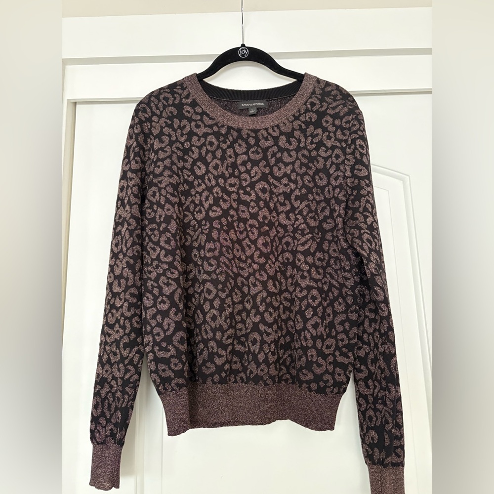 Banana Republic Animal Print Sweater - Metallic Brown and Black